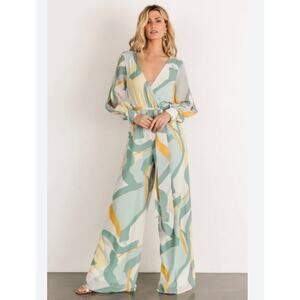 NWT Baltic Born Women's Sage Print Augustina‎ Jumpsuit Multicolor Size Small
